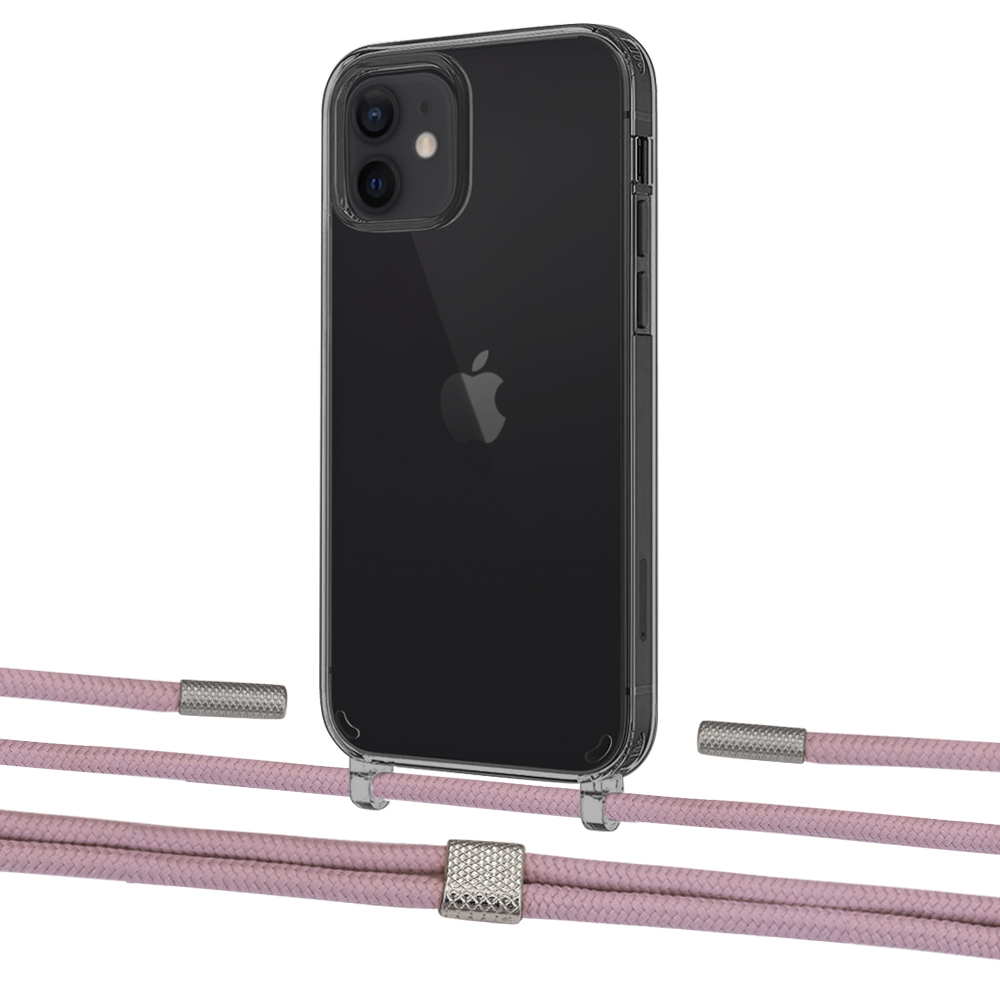 

Чехол Upex Crossbody Protection Case для iPhone 12 | 12 Pro Dark with Twine Rose Gold and Fausset Silver