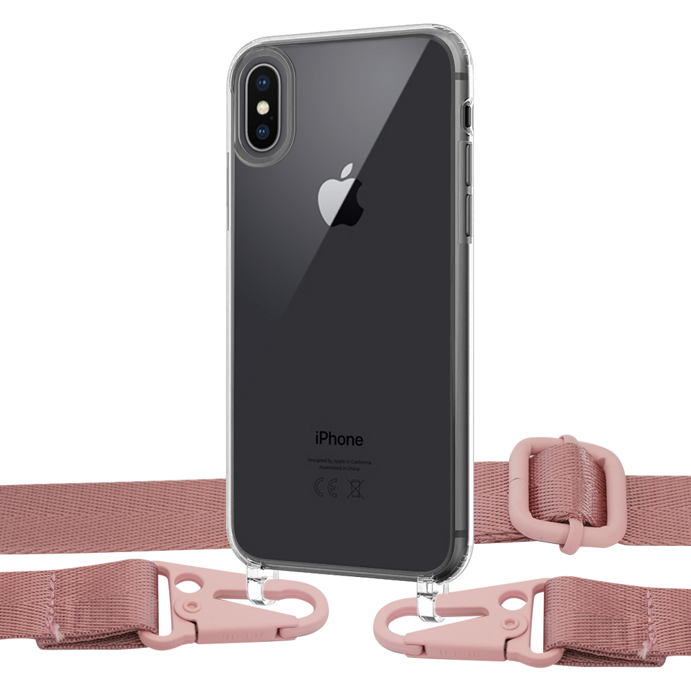 

Чехол Upex Crossbody Protection Case для iPhone XS | X Crystal with Harness Rose Gold