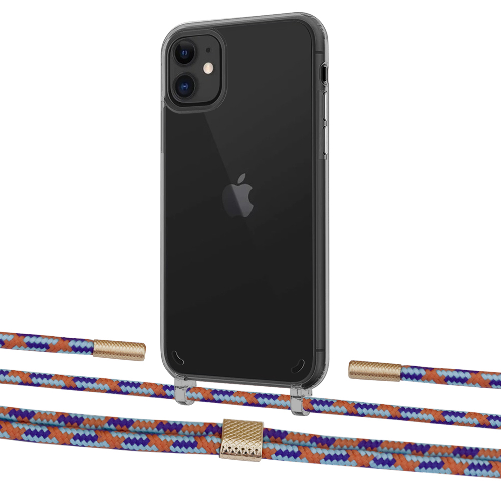 

Чехол Upex Crossbody Protection Case для iPhone 11 Dark with Twine Blue Sunset and Fausset Gold