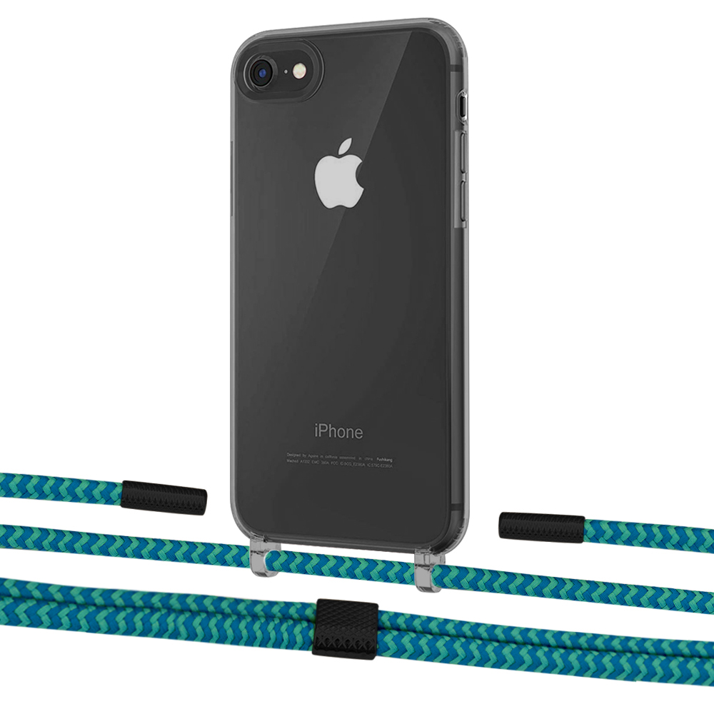 

Чехол Upex Crossbody Protection Case для iPhone SE 2020 | 8 | 7 Dark with Twine Cyan and Fausset Matte Black