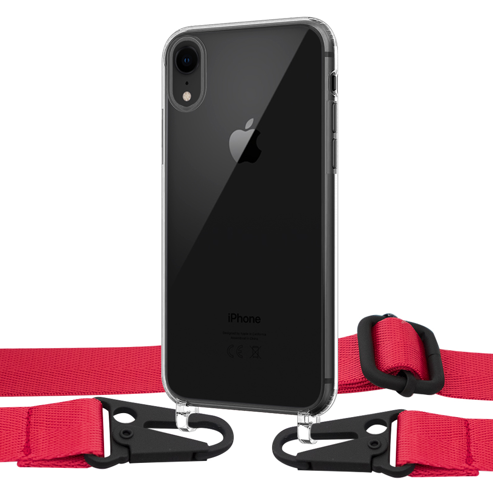 

Чехол Upex Crossbody Protection Case для iPhone XR Crystal with Harness Red