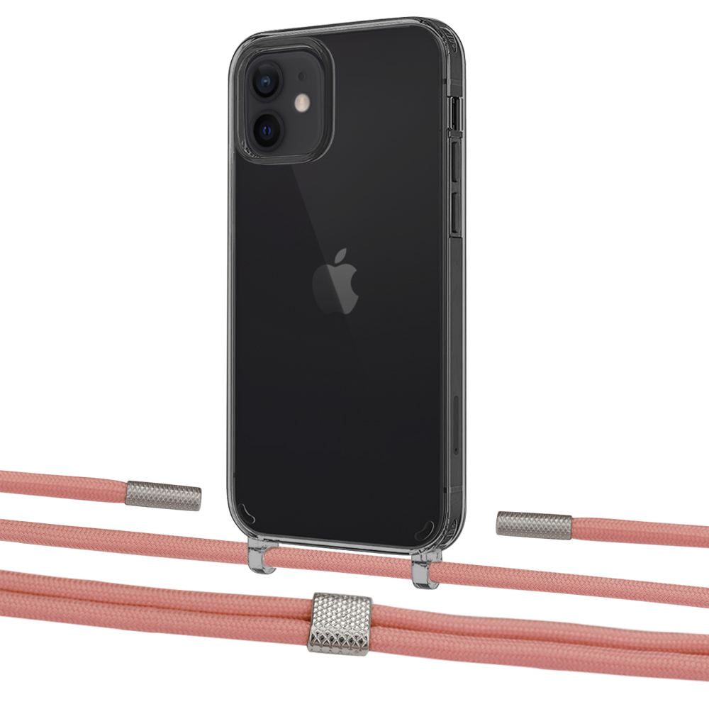 

Чехол Upex Crossbody Protection Case для iPhone 12 | 12 Pro Dark with Twine Cantaloupe and Fausset Silver