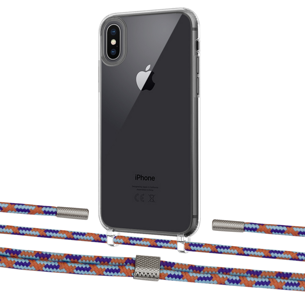 

Чехол Upex Crossbody Protection Case для iPhone XS | X Crystal with Twine Blue Sunset and Fausset Silver