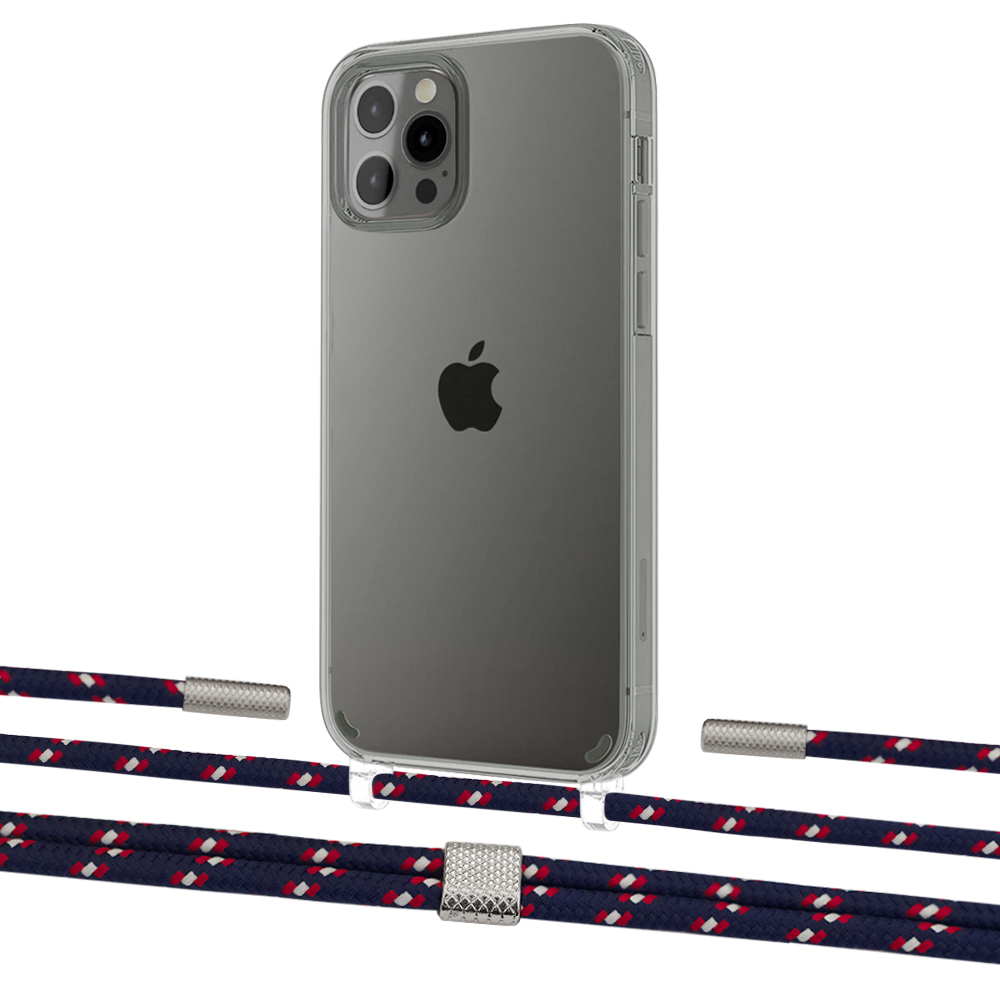 

Чехол Upex Crossbody Protection Case для iPhone 12 Pro Max Crystal with Twine Blue Marine and Fausset Silver