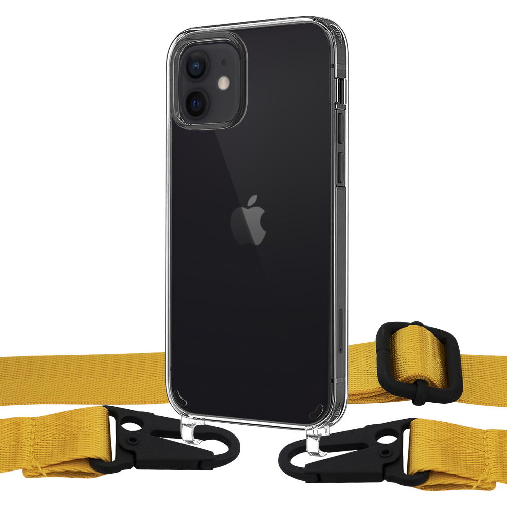 

Чехол Upex Crossbody Protection Case для iPhone 12 mini Crystal with Harness Pineapple