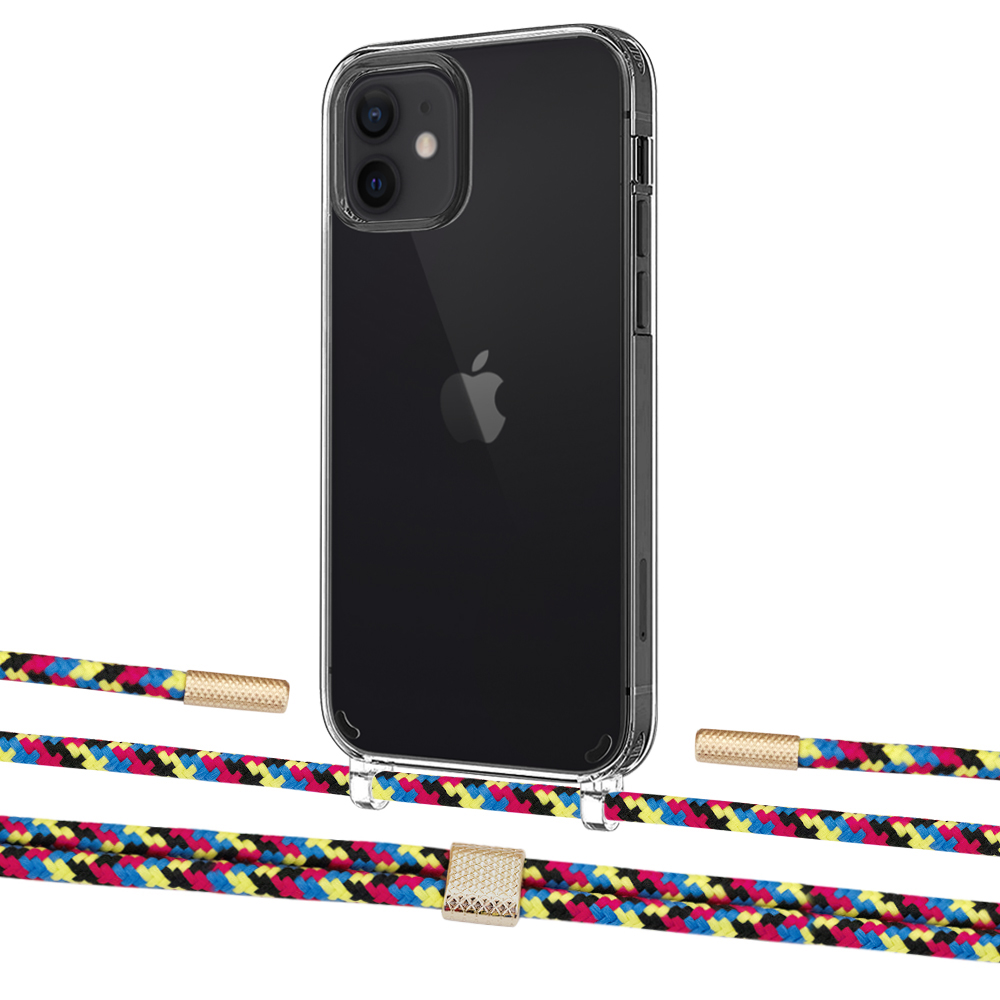 

Чехол Upex Crossbody Protection Case для iPhone 12 | 12 Pro Crystal with Twine Critical Camouflage and Fausset Gold