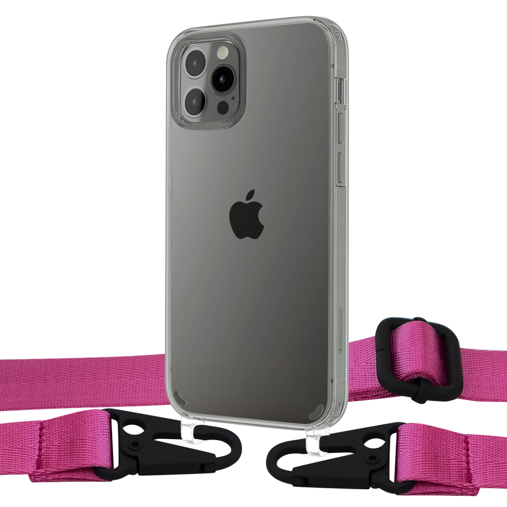 

Чехол Upex Crossbody Protection Case для iPhone 12 Pro Max Crystal with Harness Magenta