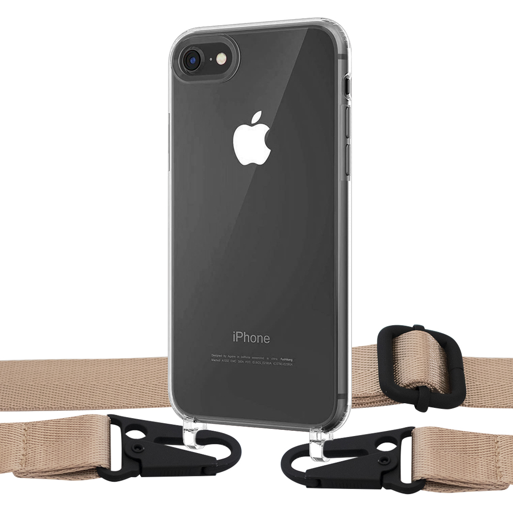 

Чехол Upex Crossbody Protection Case для iPhone SE 2020 | 8 | 7 Crystal with Harness Champagne