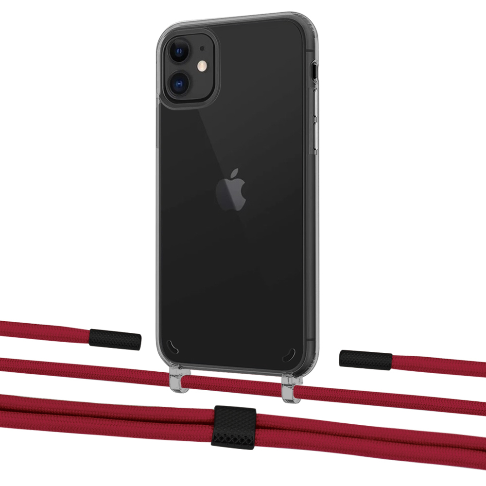 

Чехол Upex Crossbody Protection Case для iPhone 11 Dark with Twine Red and Fausset Matte Black