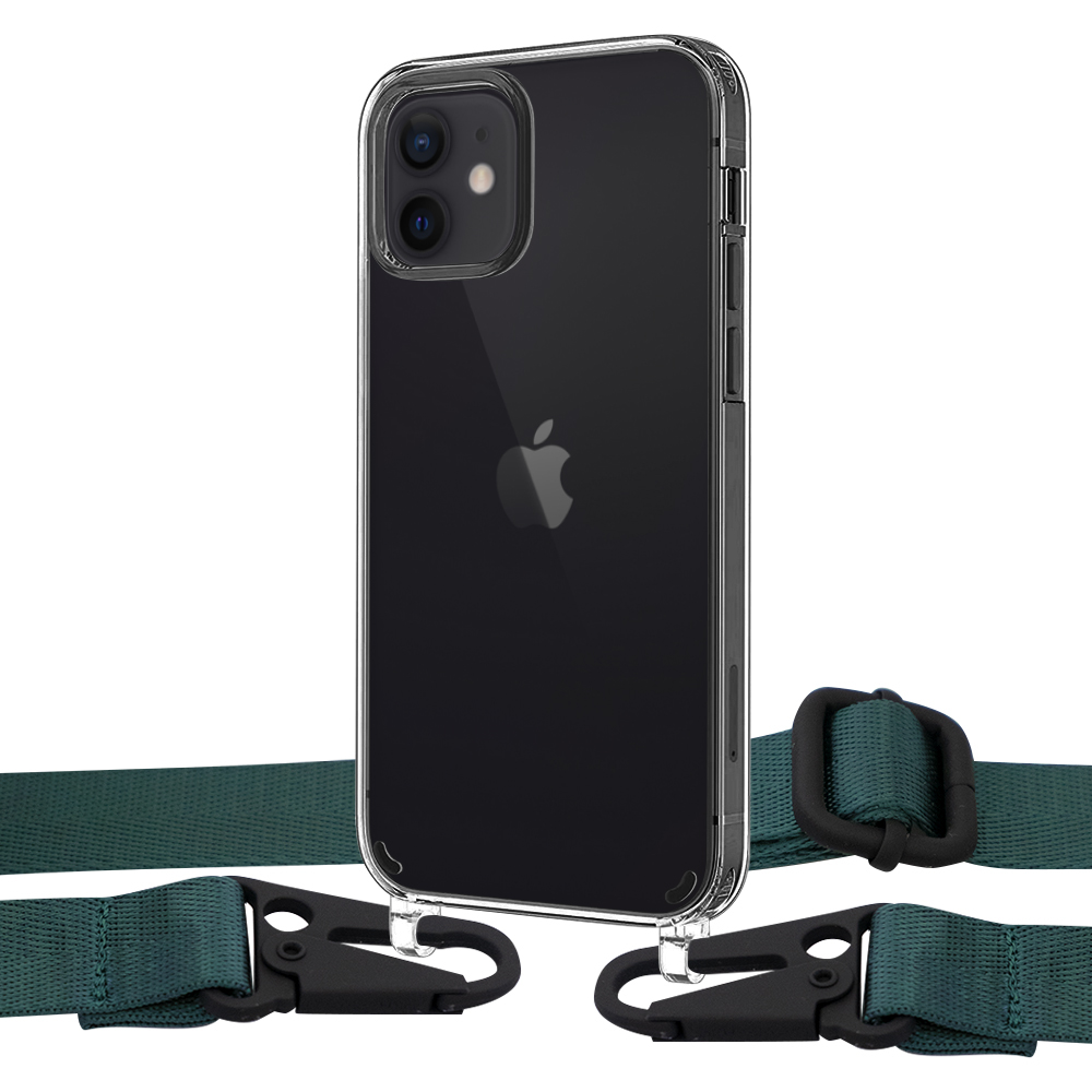 

Чехол Upex Crossbody Protection Case для iPhone 12 mini Crystal with Harness Cyprus Green