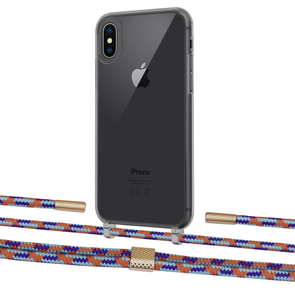 

Чехол Upex Crossbody Protection Case для iPhone XS Max Dark with Twine Blue Sunset and Fausset Gold