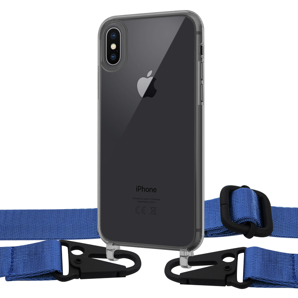 

Чехол Upex Crossbody Protection Case для iPhone XS Max Dark with Harness Capri Blue