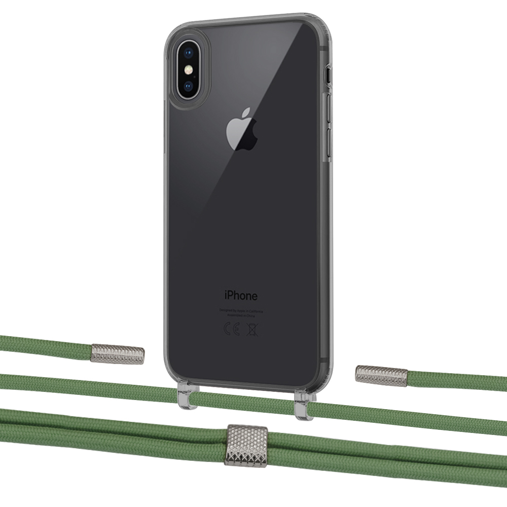 

Чехол Upex Crossbody Protection Case для iPhone XS | X Dark with Twine Mint and Fausset Silver