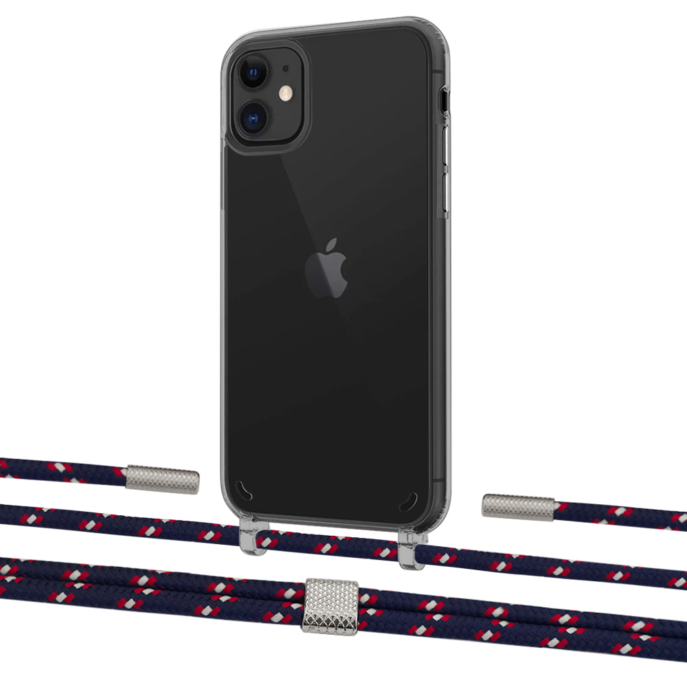 

Чехол Upex Crossbody Protection Case для iPhone 11 Dark with Twine Blue Marine and Fausset Silver