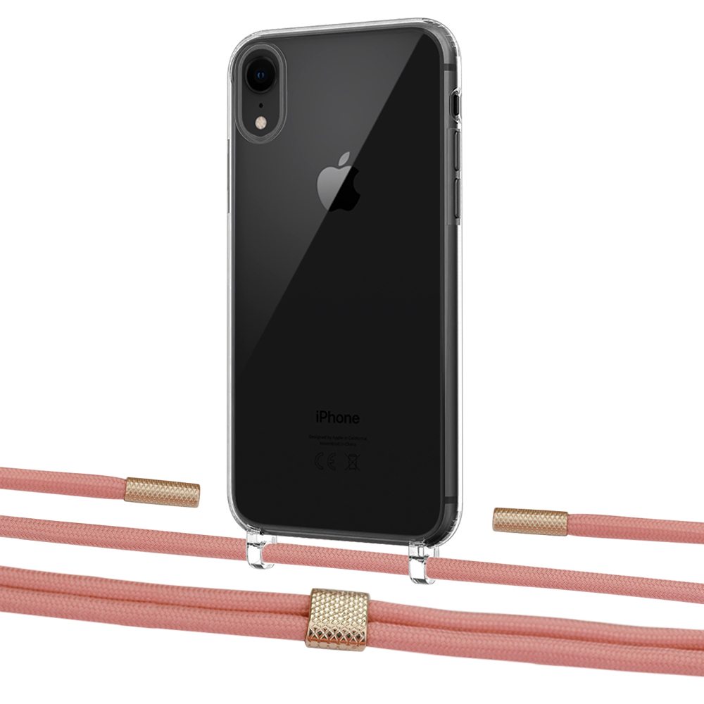 

Чехол Upex Crossbody Protection Case для iPhone XR Crystal with Twine Cantaloupe and Fausset Gold