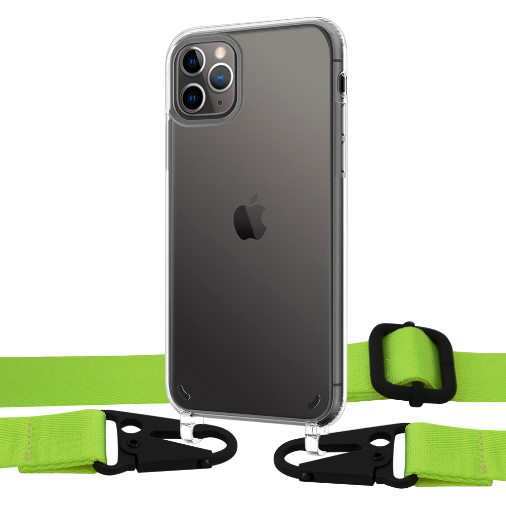 

Чехол Upex Crossbody Protection Case для iPhone 11 Pro Crystal with Harness Toxic Green