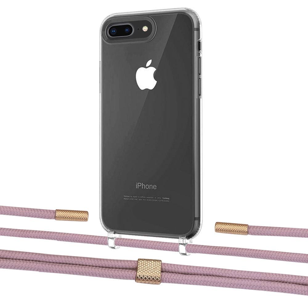 

Чехол Upex Crossbody Protection Case для iPhone 8 Plus | 7 Plus Crystal with Twine Rose Gold and Fausset Gold