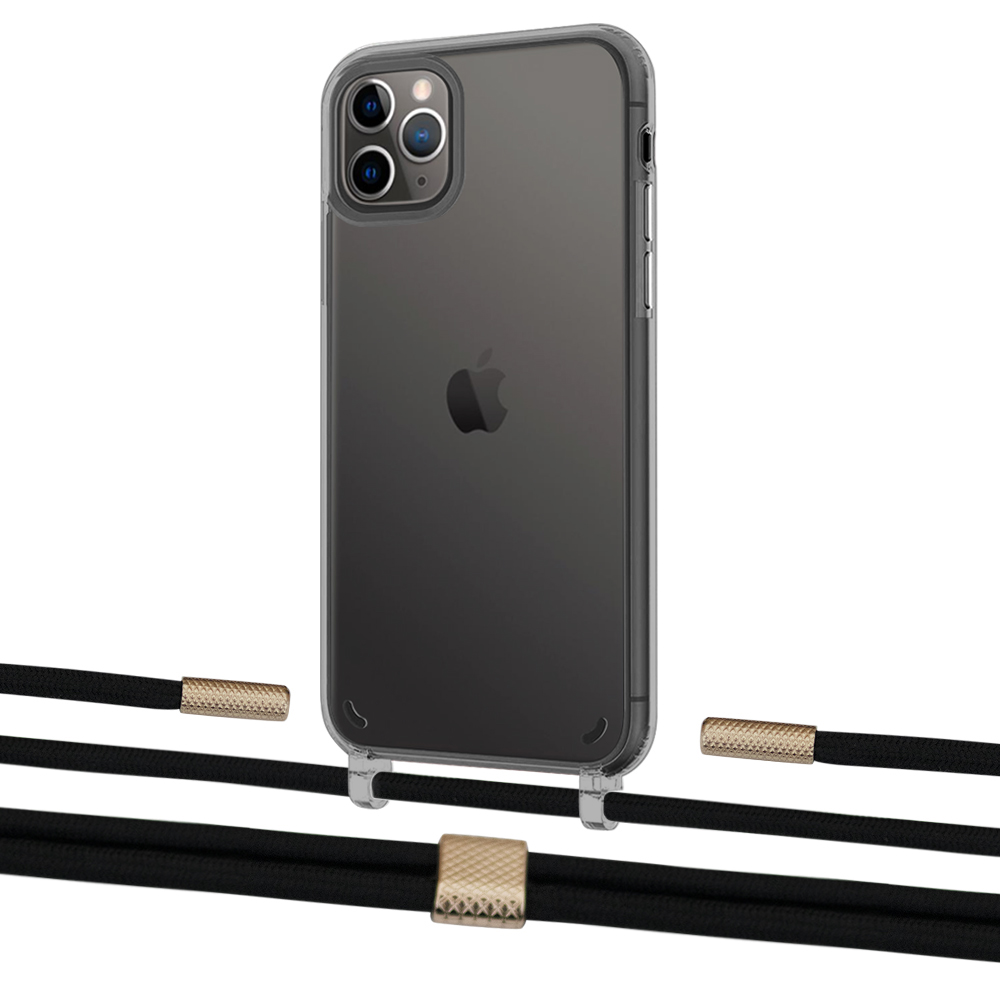 

Чехол Upex Crossbody Protection Case для iPhone 11 Pro Dark with Twine Black and Fausset Gold