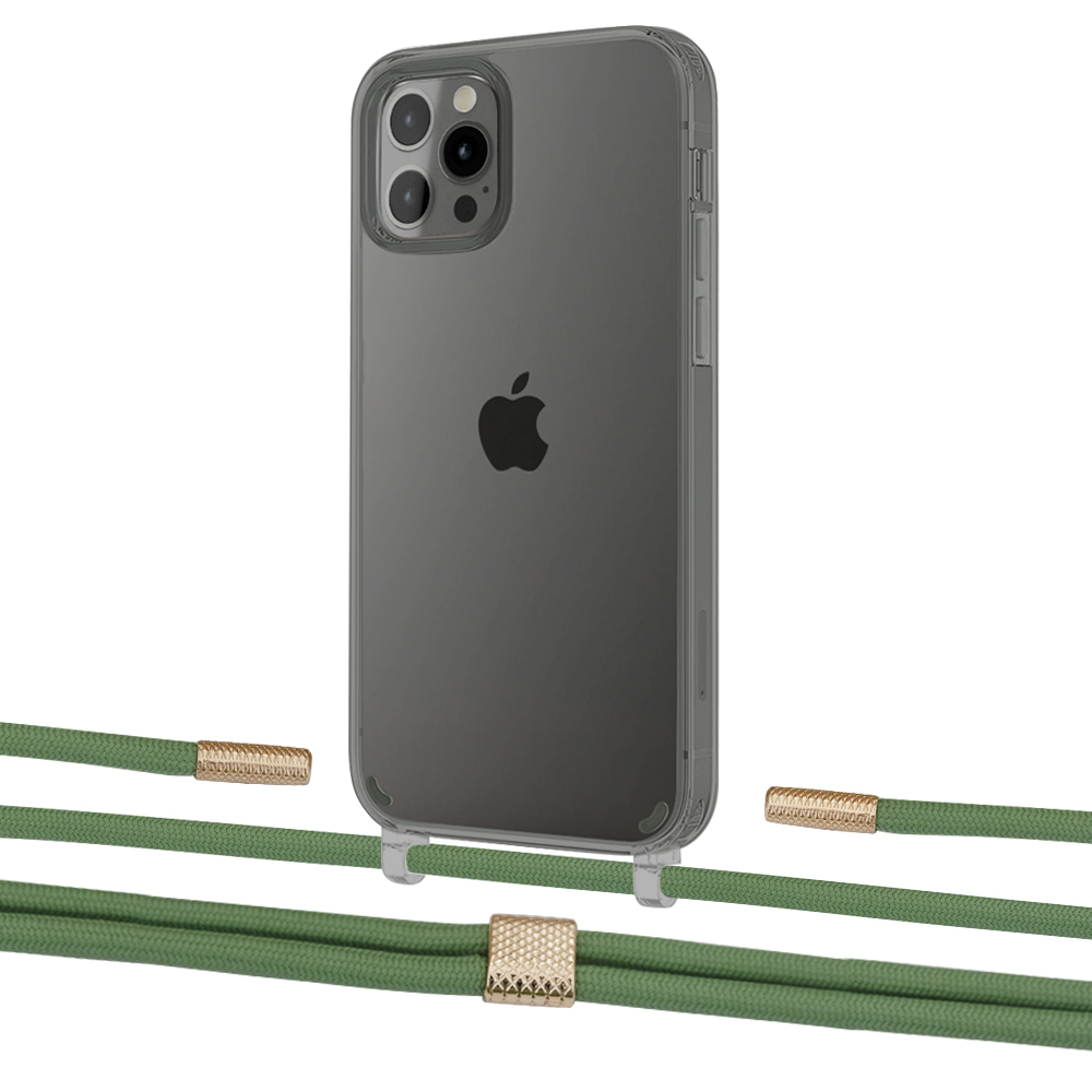 

Чехол Upex Crossbody Protection Case для iPhone 12 Pro Max Dark with Twine Mint and Fausset Gold