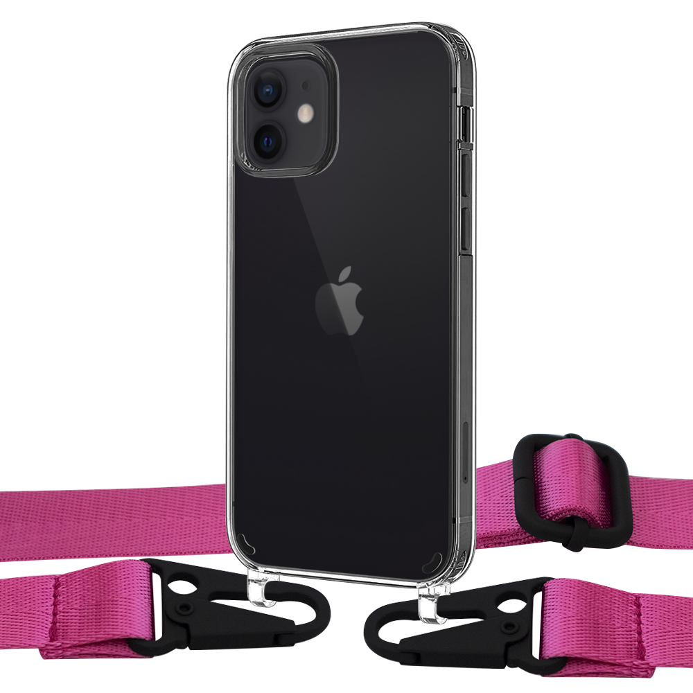 

Чехол Upex Crossbody Protection Case для iPhone 12 mini Crystal with Harness Magenta