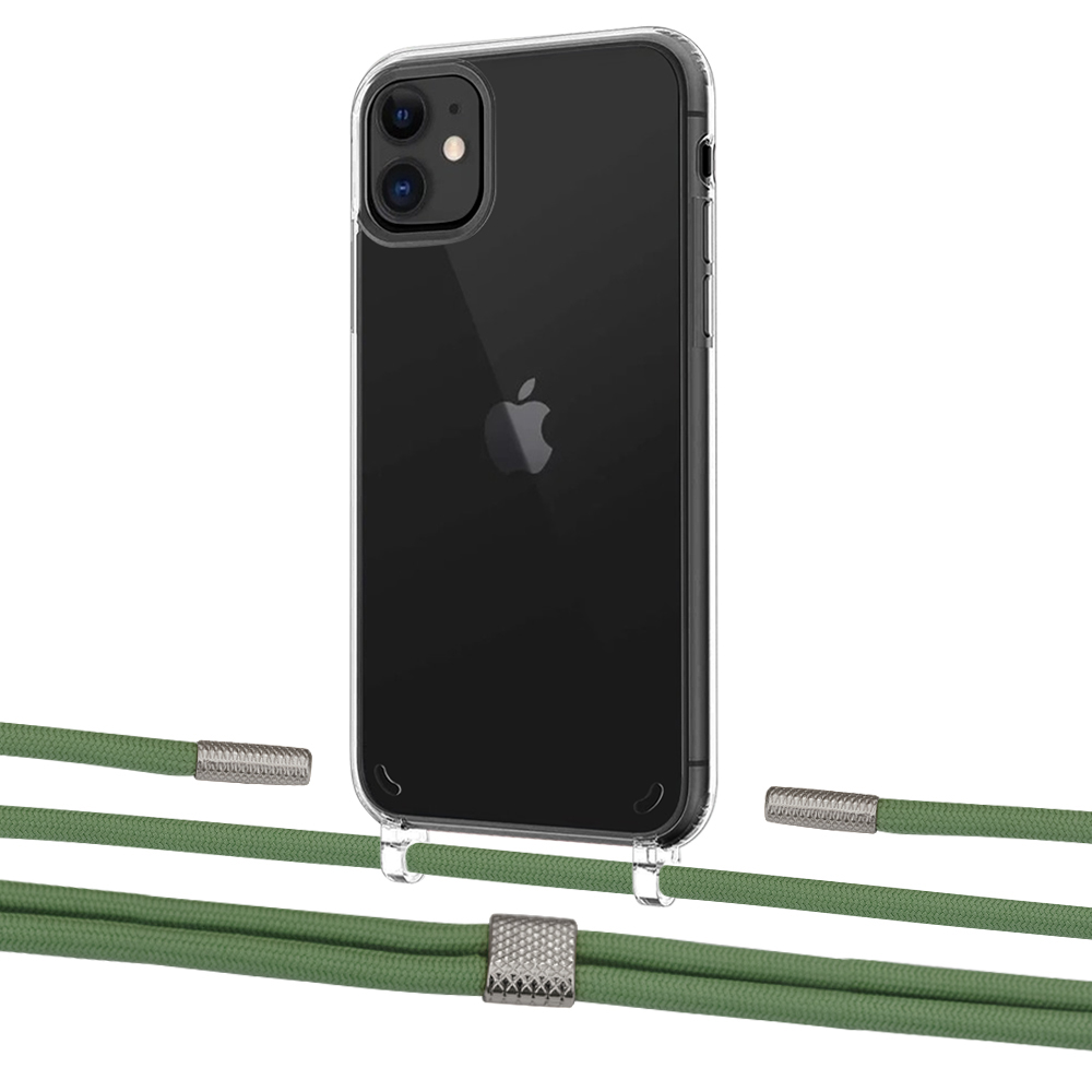 

Чехол Upex Crossbody Protection Case для iPhone 11 Crystal with Twine Mint and Fausset Silver