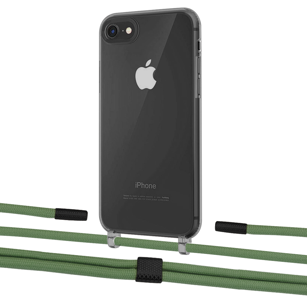 

Чехол Upex Crossbody Protection Case для iPhone SE 2020 | 8 | 7 Dark with Twine Mint and Fausset Matte Black