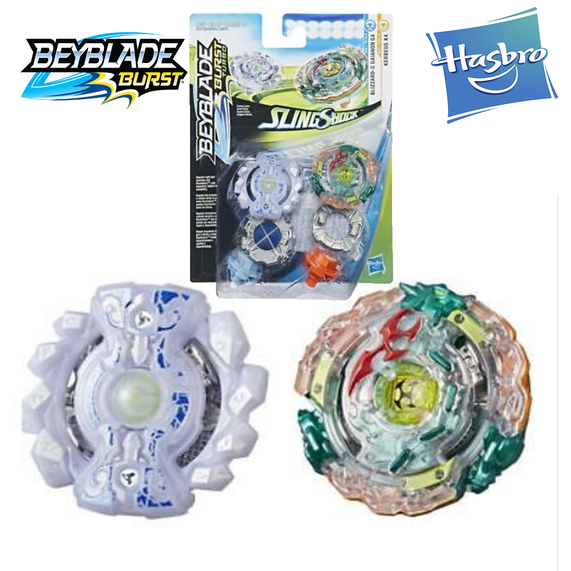 

Бейблейд Набор 2 шт. Кербеус 4 Гайанон 4 Hasbro Turbo Slingshock Kerbeus K4 Gianon G4 E4745