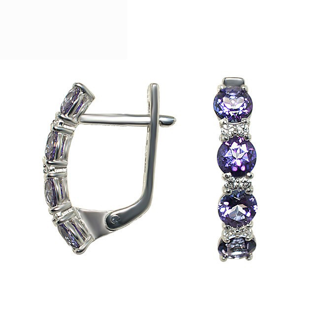 

Серьги с фиолетовыми топазами Swarovski Веночек счастья