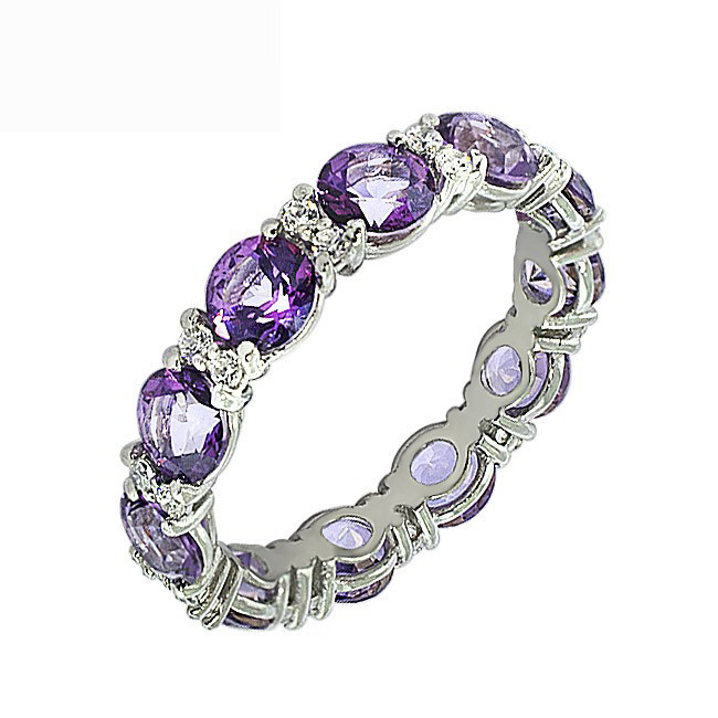 

Кольцо с фиолетовыми топазами Swarovski Венчик счастье
