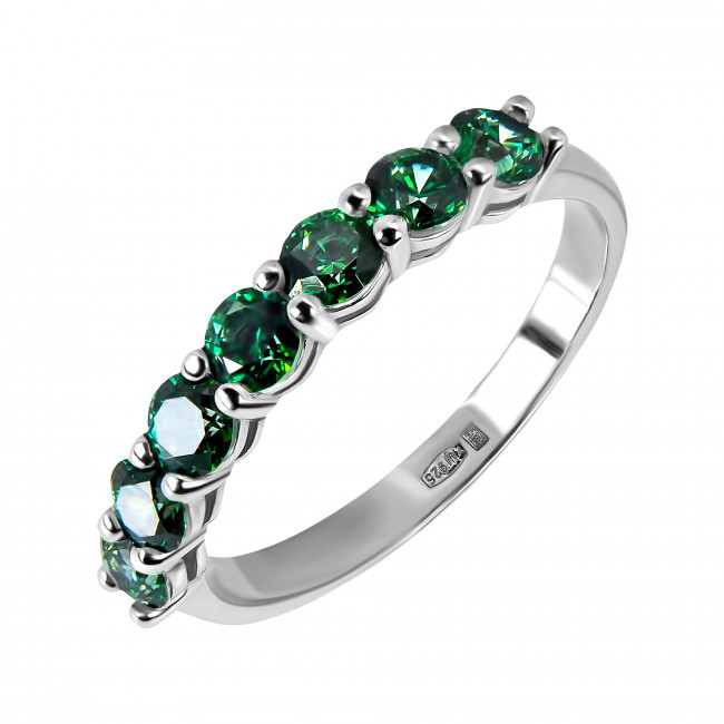 

Серебряное кольцо с зеленым камнем Swarovski Хит продаж