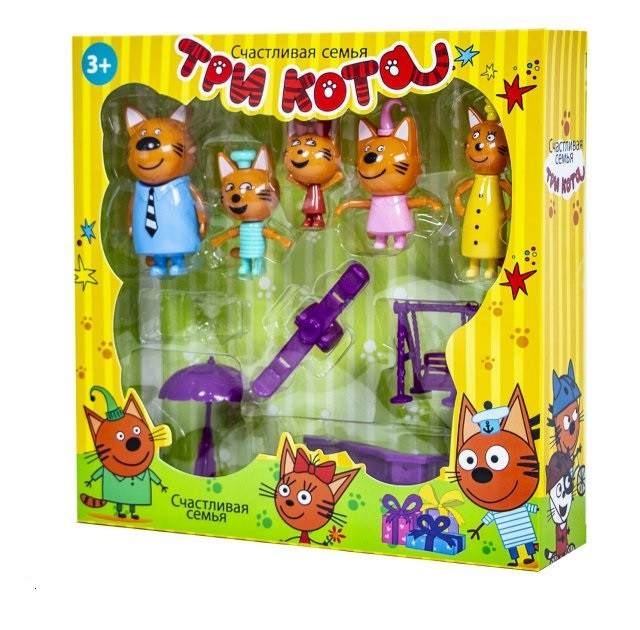 

Набор фигурок "Три кота" с Игровой площадкой полноценная семья ABC