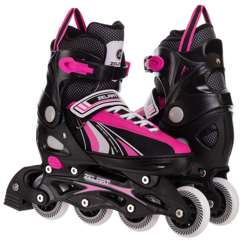 

Роликовые коньки раздвижные Zelart Space Racer My Go 2918 размер 37-40 Black-Pink