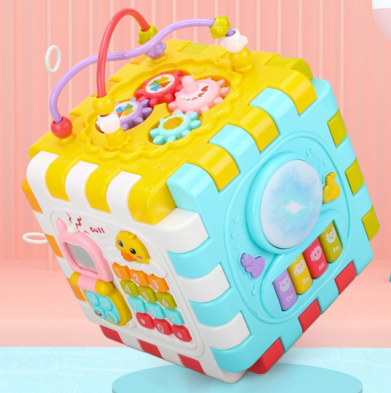 

Развивающая игрушка музыкальный куб трансформер для детей Baby Toys Игровой обучающий центр с подсветкой и звуками