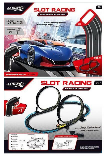 

Автотрек с контролером скорости Slot Racing JJ Гоночная трасса для детей 420 см