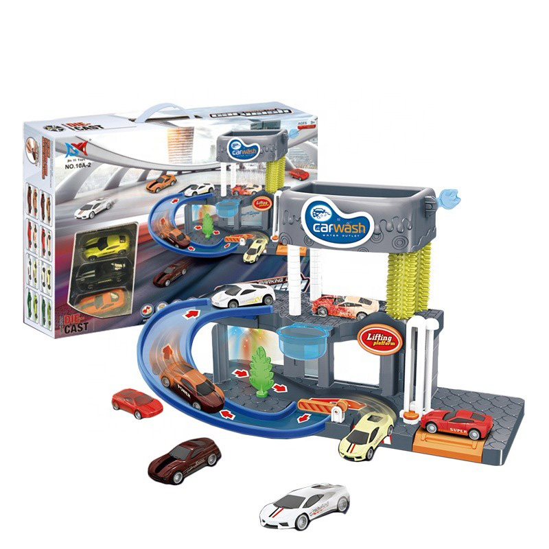 

Детский игровой набор Гараж Автомойка в два этажа DIE CAST со светом и звуками + 3 машинки