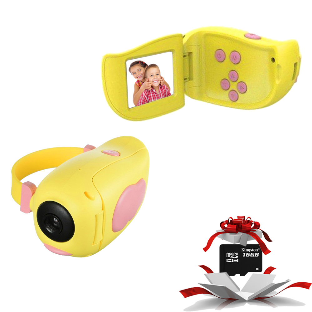

Детская цифровая мини видеокамера Smart Kids Video Camera HD Желтая+ подарок карта памяти 16Gb