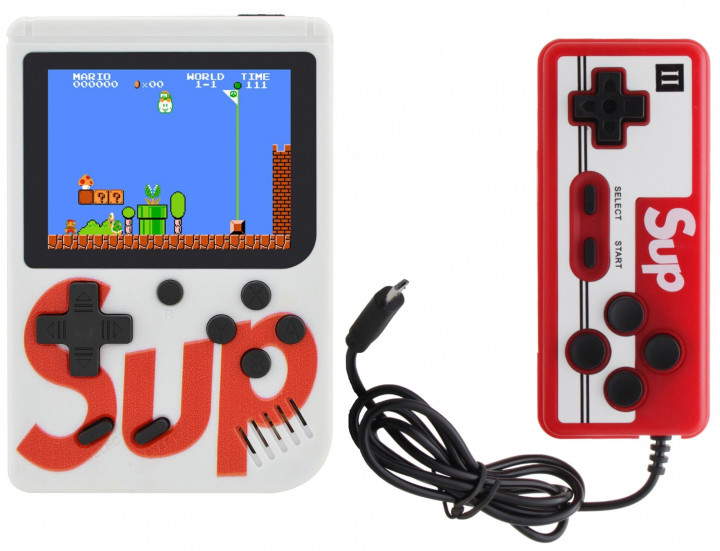 

Ретро игровая приставка+джойстик dendy денди SEGA 8bit SUP Game Box 400 игр в 1 Белая