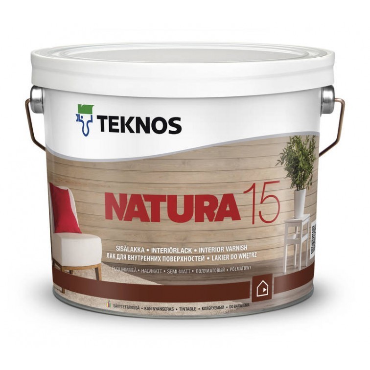 

Лак інтерєрний акриловий Teknos NATURA 15 півматовий 9л