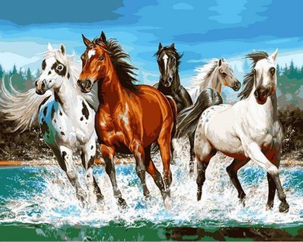 

Картина по номерам 40×50 см. Babylon Бегущие лошади (VP 1025)