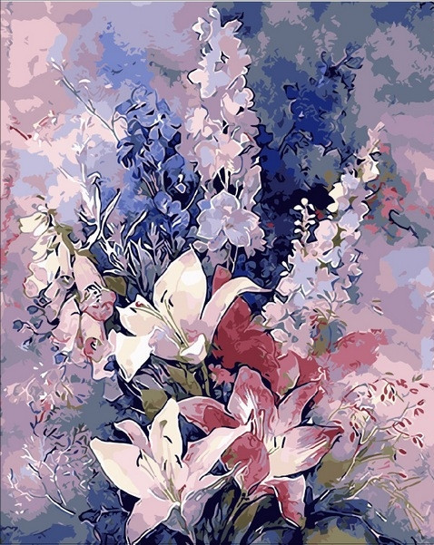 

Картина по номерам 40×50 см. Mariposa Розовые лилии Художник Полина Кукулиева (Q 1445)