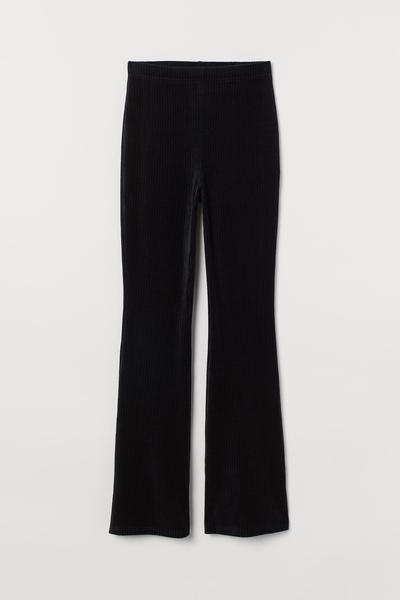 

Леггинсы клеш из велюра H&M L (175/88А) Черный