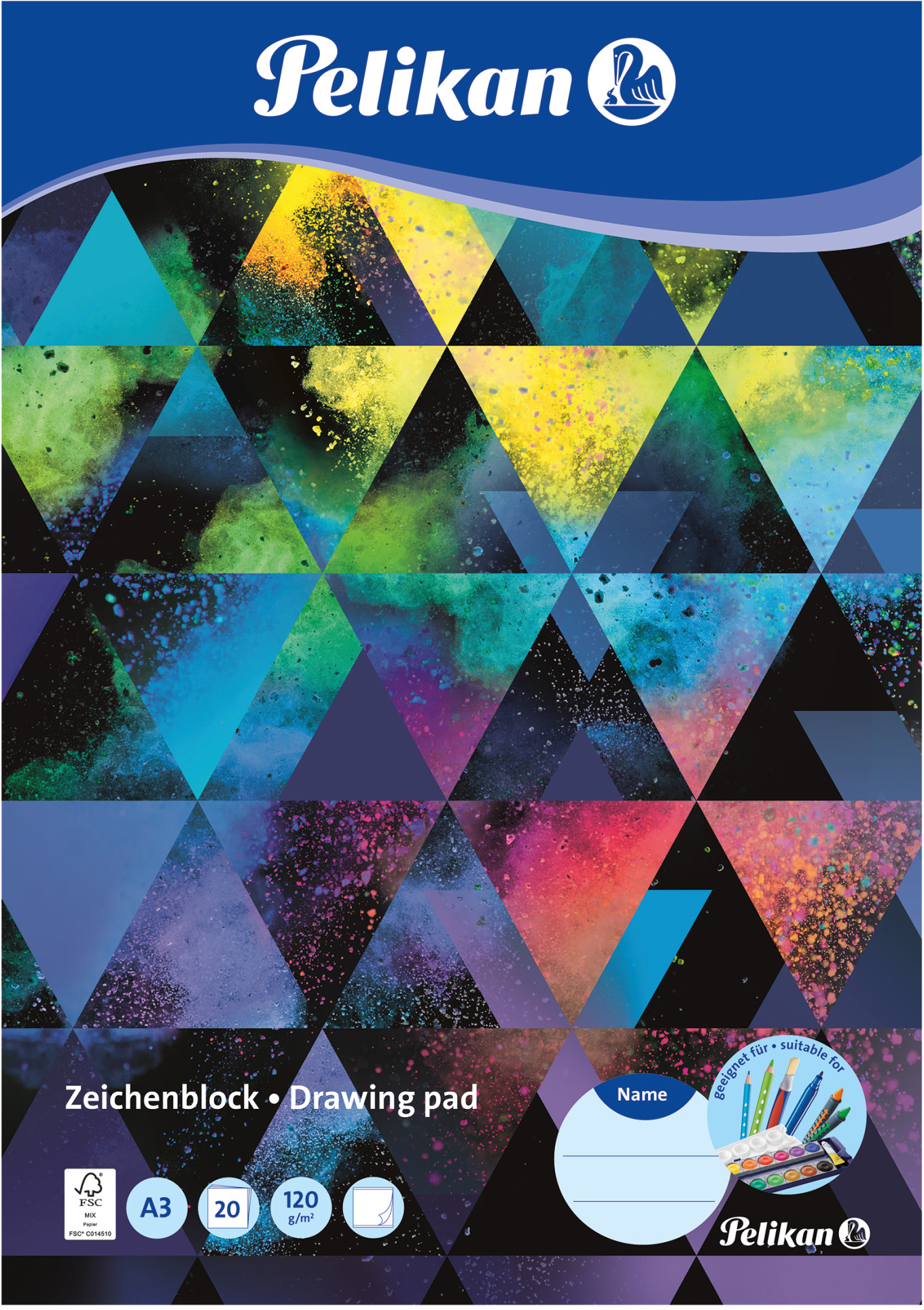 

Альбом для рисования Pelikan A3 20 листов 120 г Colorsplash (236799C)