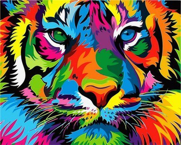 

Картина по номерам 40×50 см. Babylon Радужный тигр (VP 987)