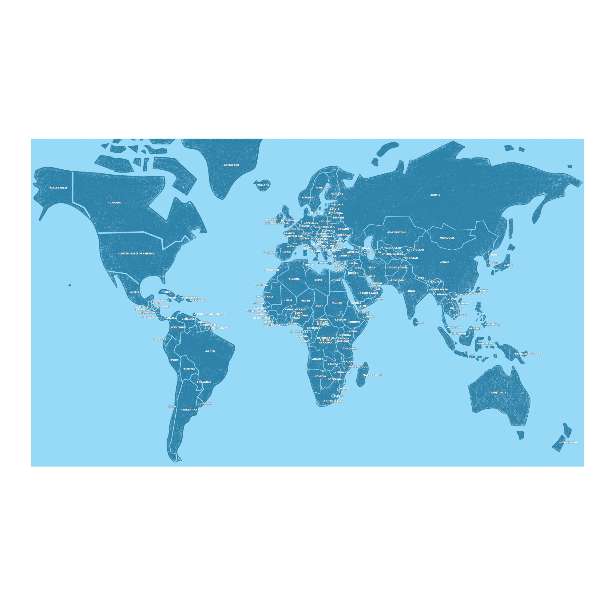 

Туристическая карта мира PinyoTravel WORLD Blue Large 100 x 168 см