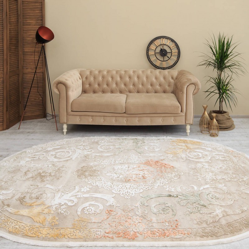

Ковер Nessa R125A Beige Овальный 200х290 см