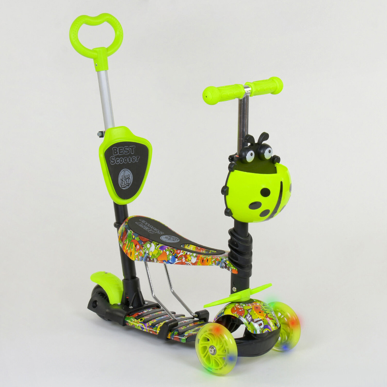 

Самокат BEST SCOOTER 55945 5в1 салатовый