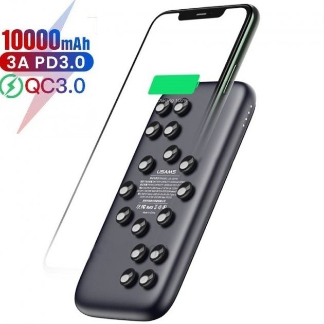

Павербанк Usams Quick Charge 3.0 Wireless 10000 mAh для /iPhone/iPad/Samsung/Xiaomi/Huawei
