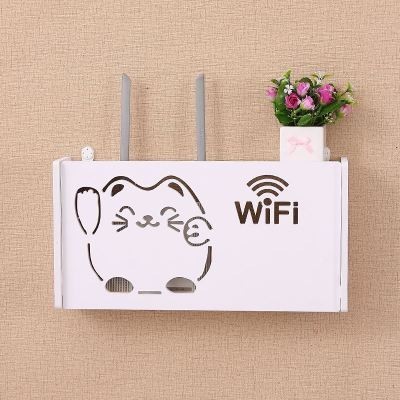 

Настенная коробка для роутера Wi-Fi Полка 30*20,5*9,5 см Белая котик