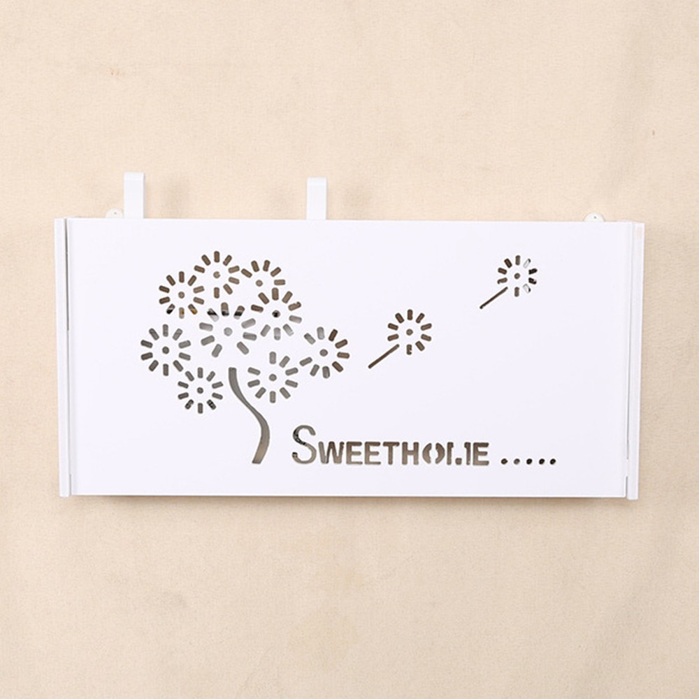 

Настенная коробка для роутера Wi-Fi Полка 30*20,5*9,5 см Белая sweethome