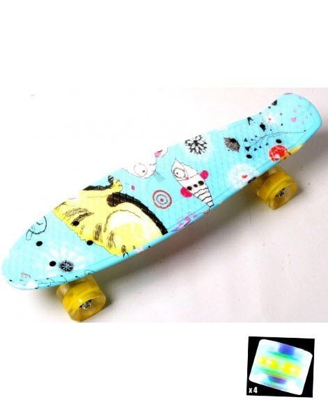 

Скейтборд Пенни борд Penny Board 22" COOL CAT Светящиеся колеса